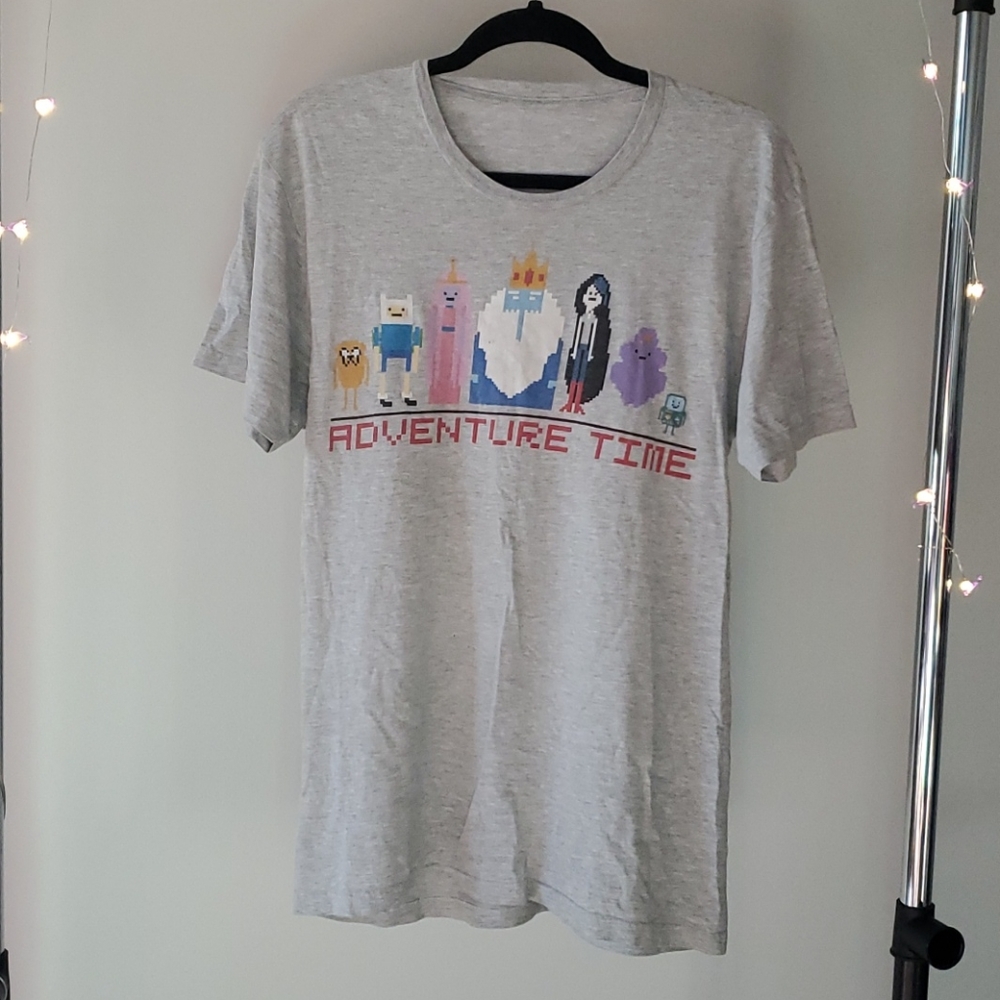 Pixel Adventure Time gray t-shirt Medium